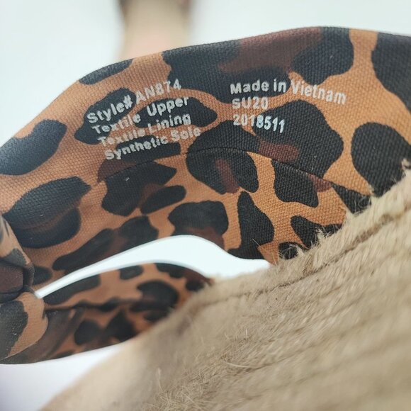 J. Crew Women's Leopard Print Brown Fabric Sandals Size 9.5 - Picture 8 of 9